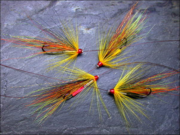 Cascade Tube Flies with Free Swinging Hooks in Coloured Knot Guards