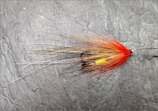 Tube fly with double hook and knotguard