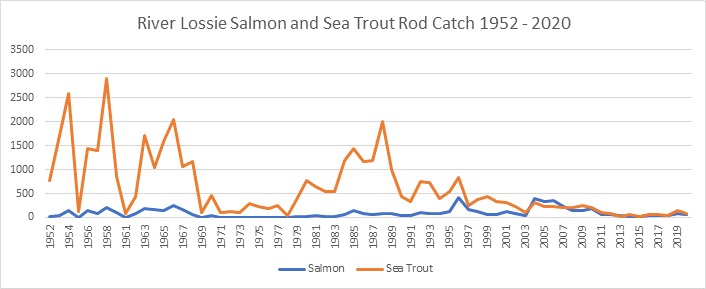 River Lossie salmon and sea trout catches